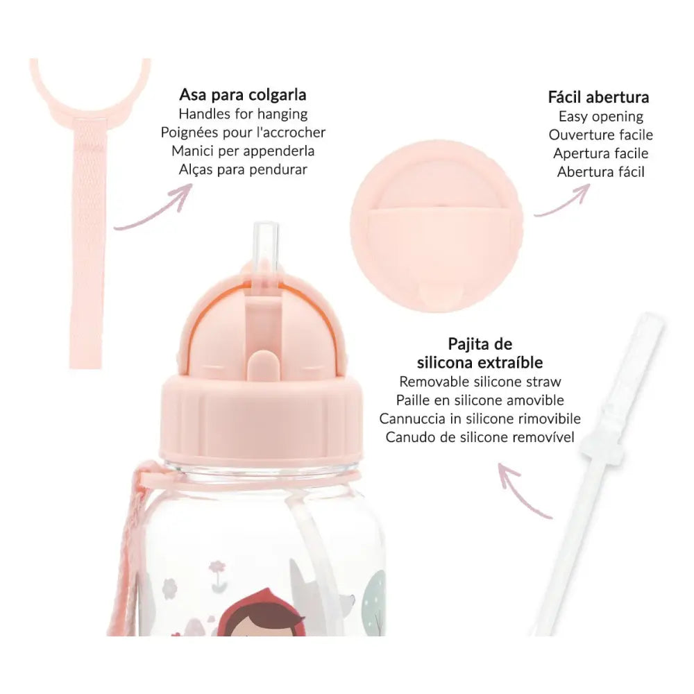 Botella con pajita 500ml - Little Red - Little Red - Tutete