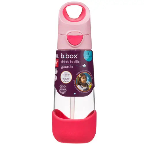 Botella con Pajita B.Box 600ml - Flamingo Fizz - Rosa