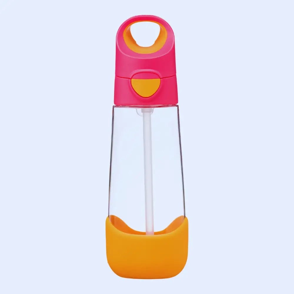 Botella con Pajita B.Box 600ml - Strawberry Shake - Rosa