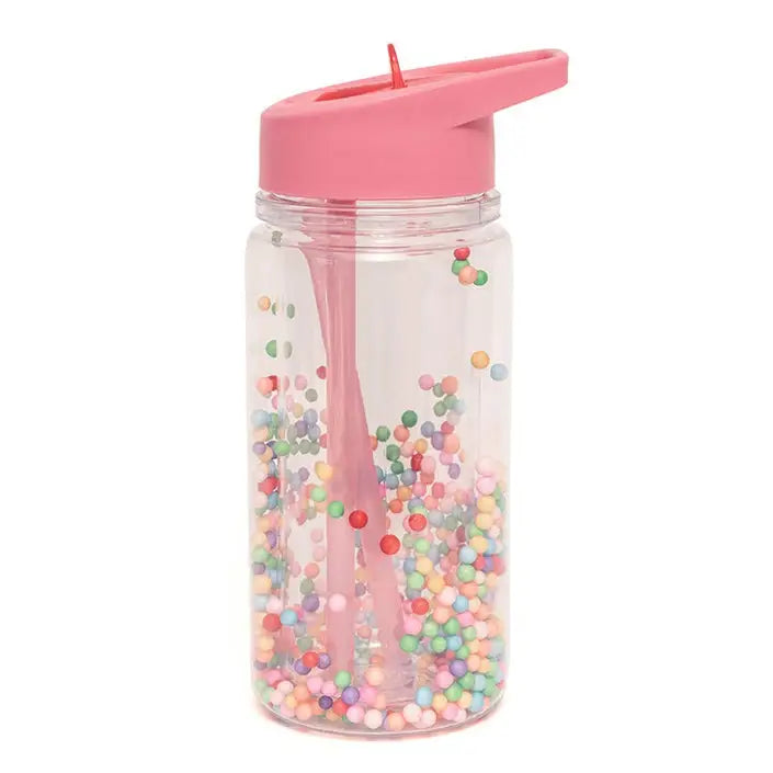 Botella con Pajita Pops Macarons - Peony - Rosa - Petit