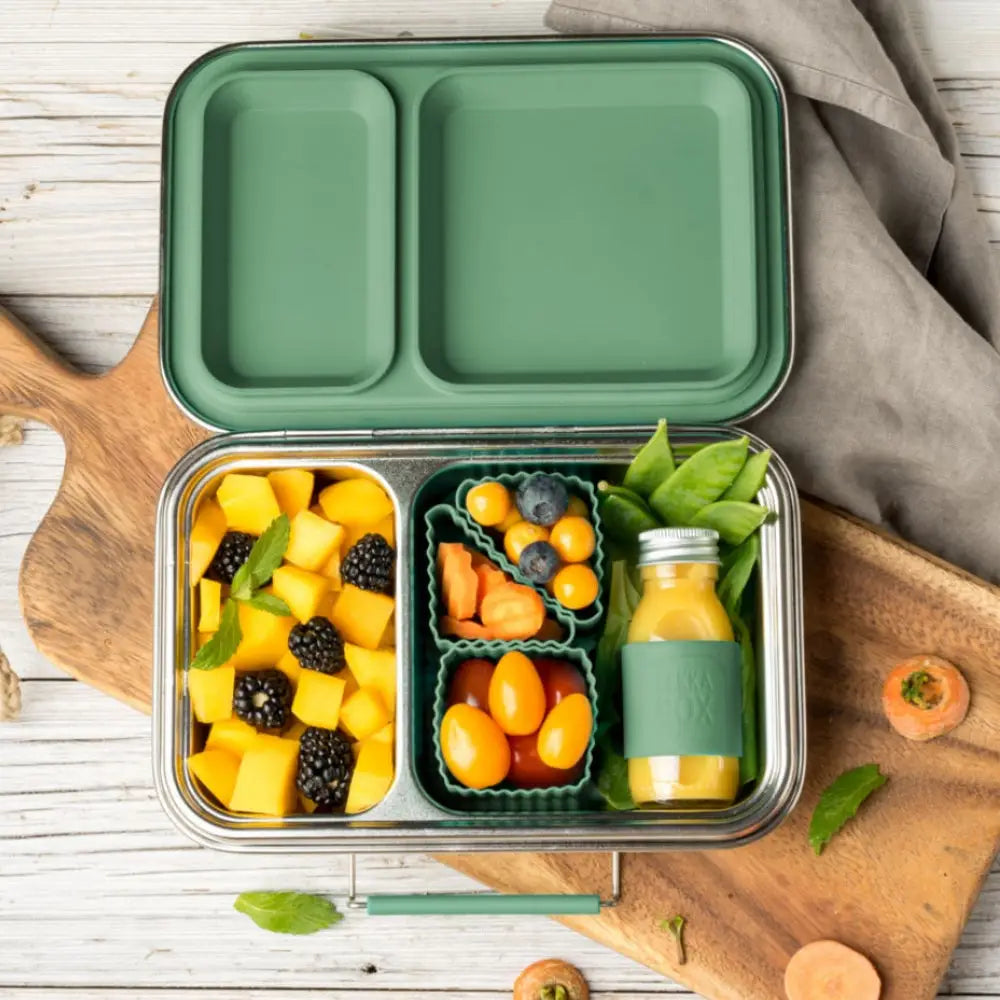 Fiambrera de Acero Inoxidable Lekkabox Duo - Forest Green
