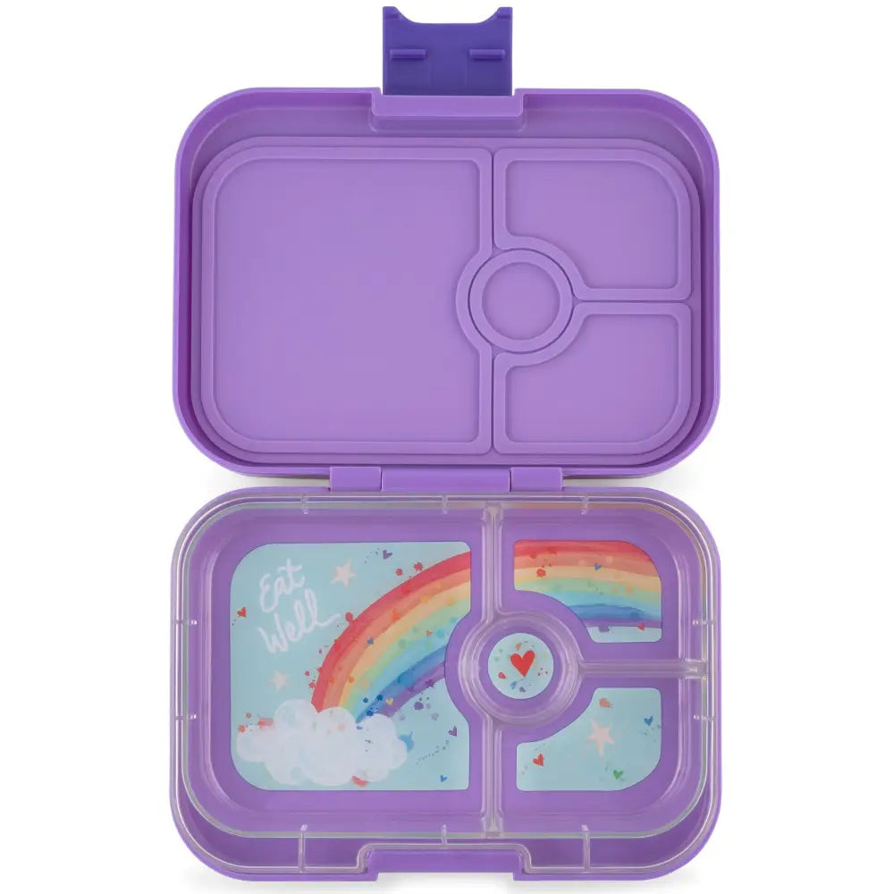Yumbox Leakproof Sandwich friendly Bento box - Panino 4-sections Dreamy purple / Rainbow tray