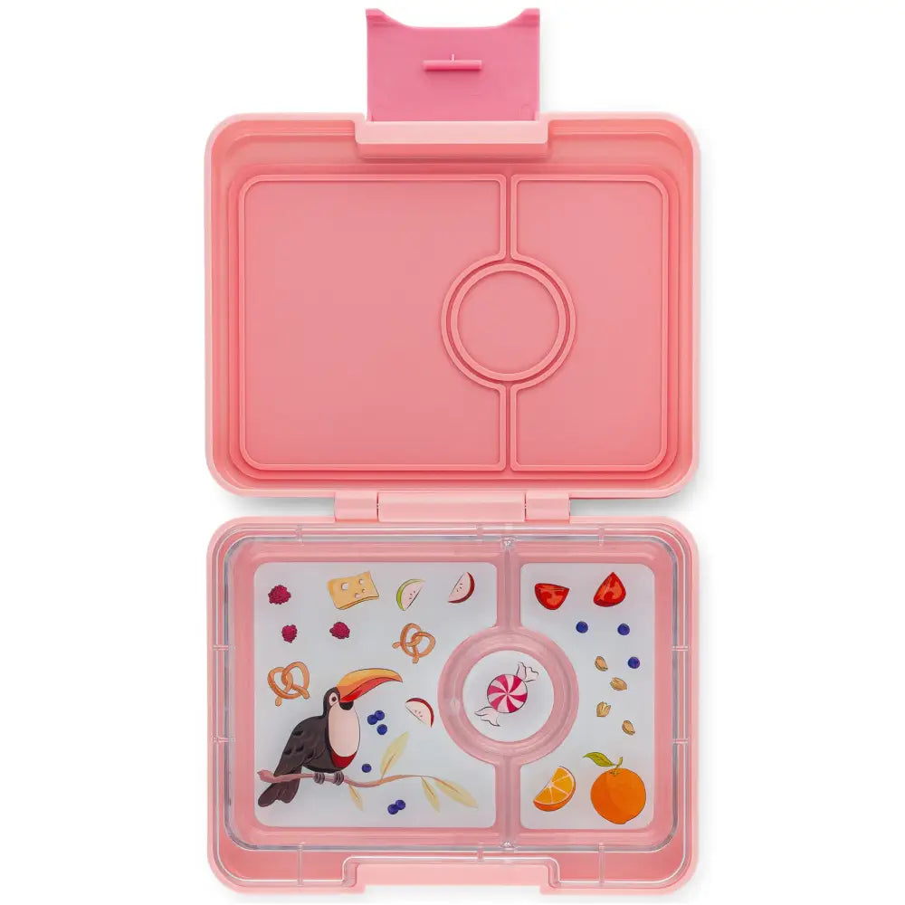Yumbox Snack size Bento box 3-sections Coco Pink / Toucan