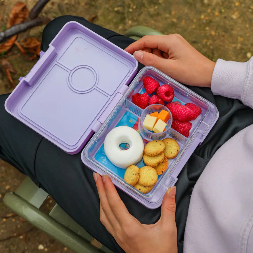 Fiambrera Yumbox Snack 3 secciones - Lavande Purple Unicorn