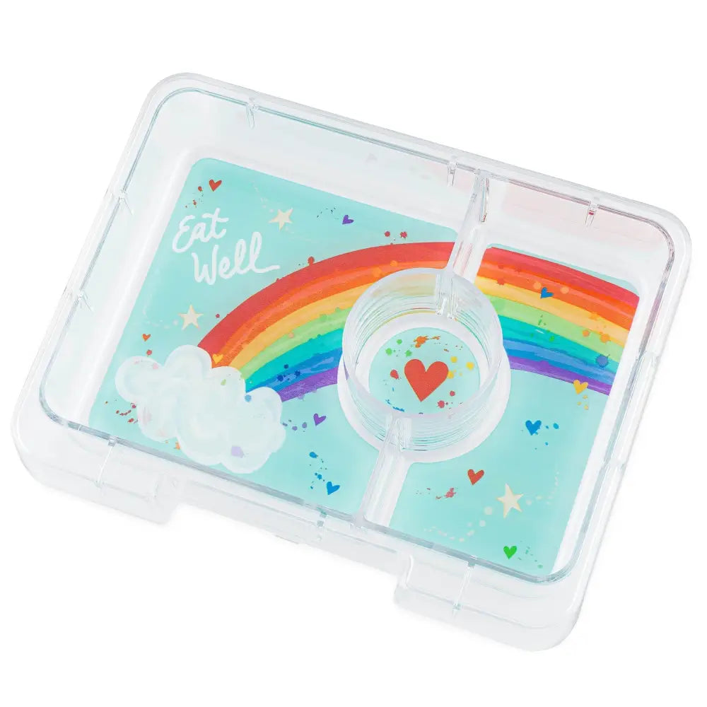 Fiambrera Yumbox Snack 3 secciones - Misty Aqua Rainbow -