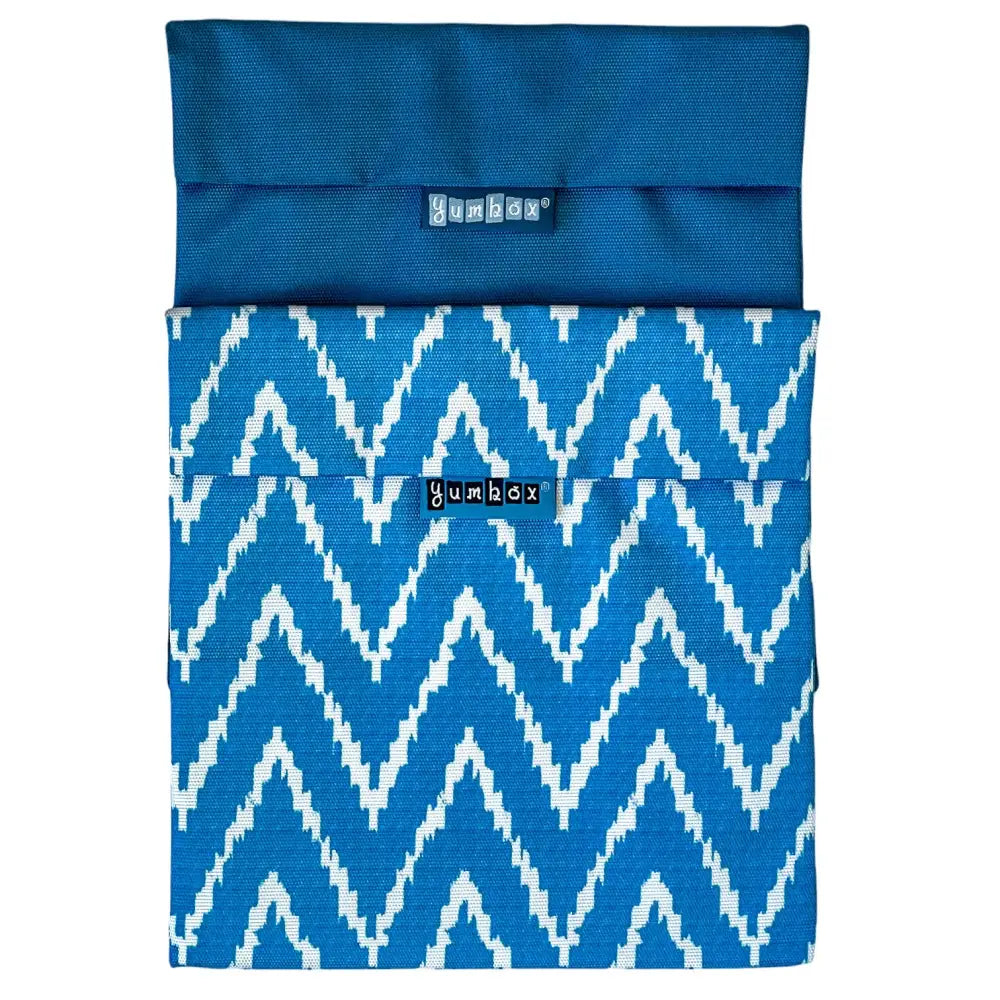 Yumbox reusable Sandwich /Snack bag - Set of 2: Peacock / Aqua zig zag pochettes