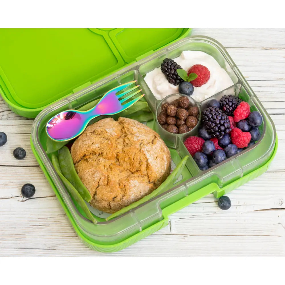 Mini cuchara & tenedor de acero inoxidable Lekkabox