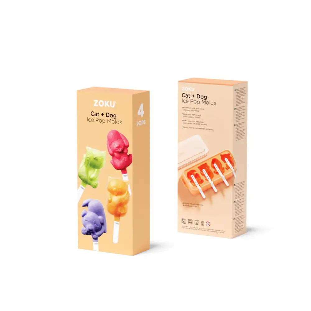 Molde para helados - Perros y Gatos - Naranja - Zoku