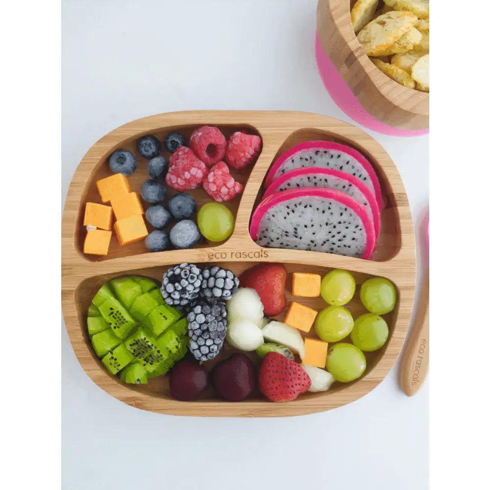 Plato de Bambú con ventosa Eco Rascals - Rosa - Rosa -