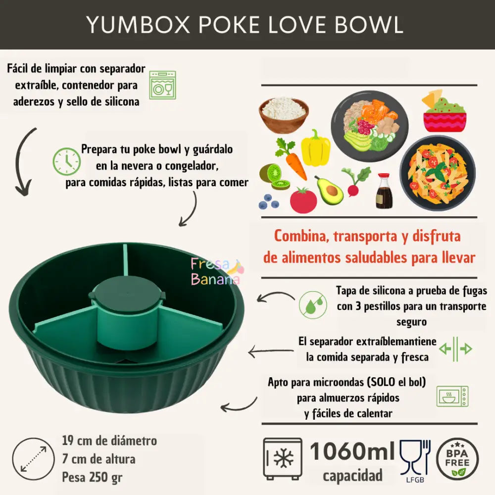 Poke Bowl Yumbox - Kale Green - Verde - Yumbox