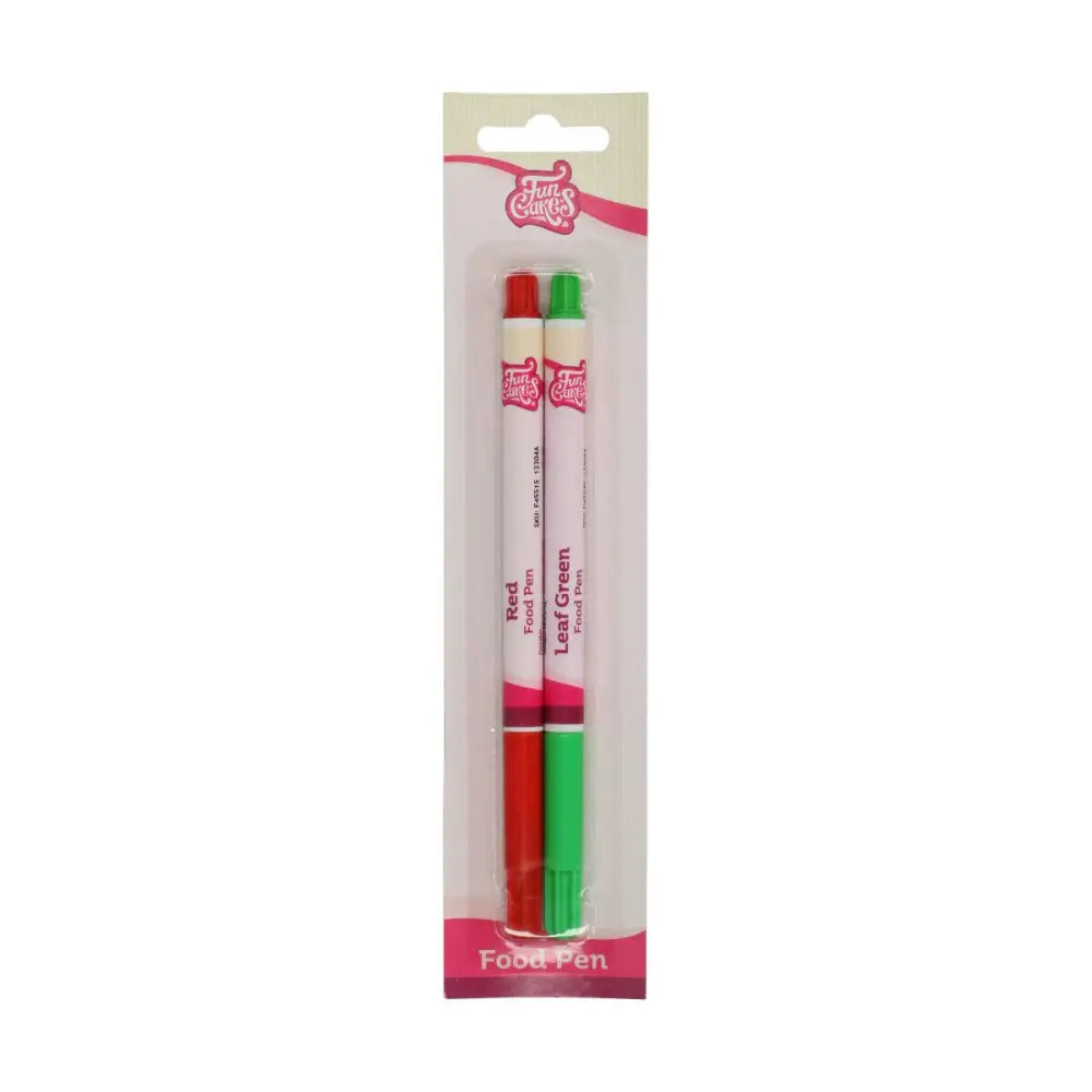 Set de 2 Rotuladores Comestibles FunCakes - Rojo y Verde