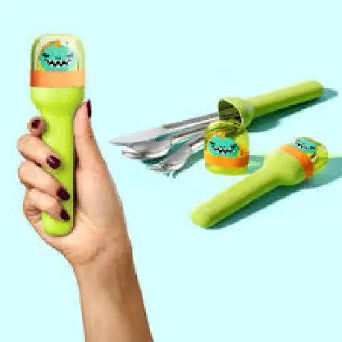 Set de Cubiertos con Estuche - Dinosaurio - Verde - Zoku