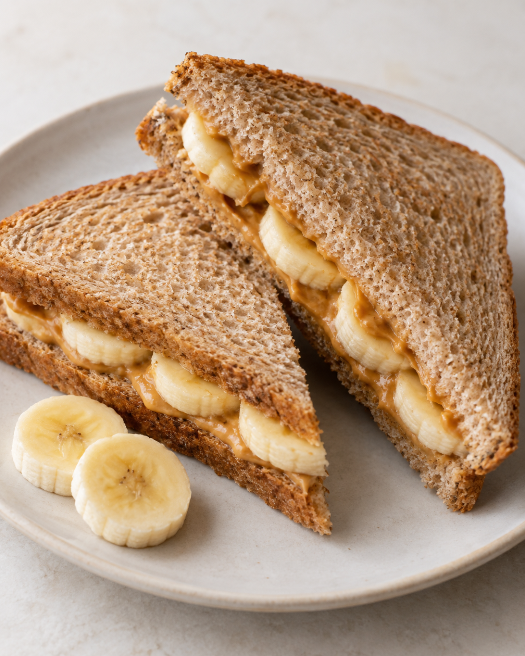 Triángulos de crema de cacahuete y plátano: receta de lonchera paso a paso