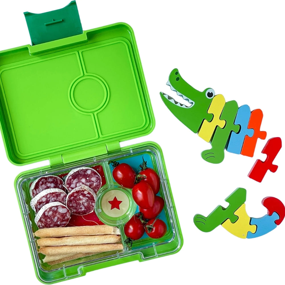 Lancheira Yumbox Snack 3 seções - Dinossauro Verde Jurássico 