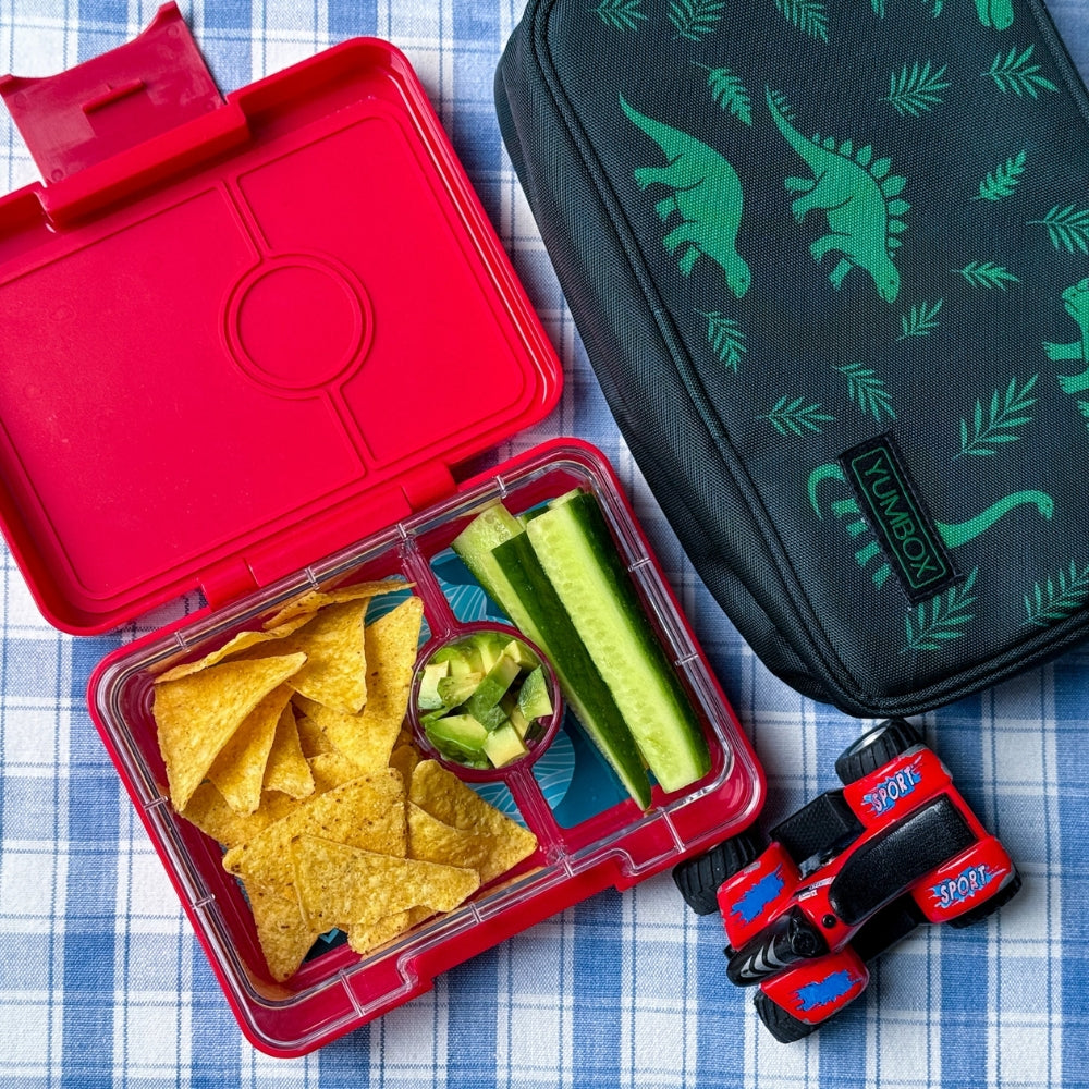 Lancheira Yumbox Snack 3 seções - Dinossauro Verde Jurássico 