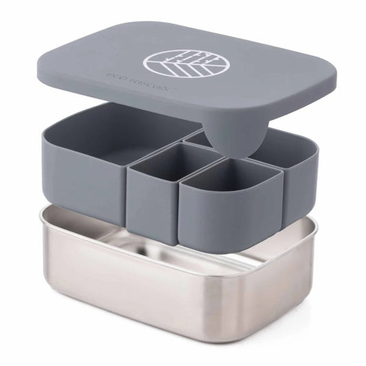 Fiambrera de Acero Inoxidable Classic Bento Box Gris – Eco Rascals