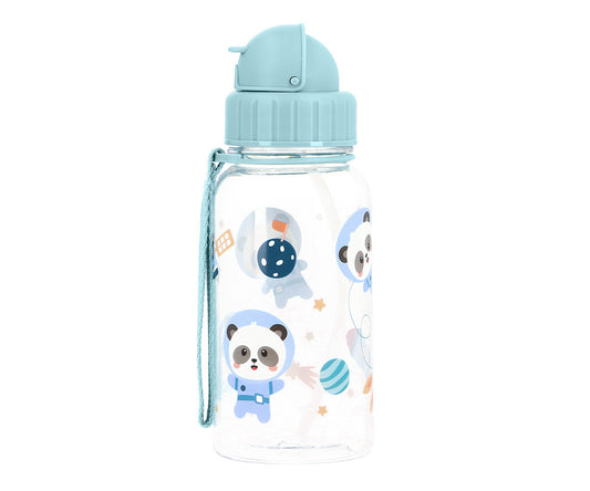 Botella con pajita 500ml - Pandas in Space
