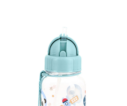 Botella con pajita 500ml - Pandas in Space