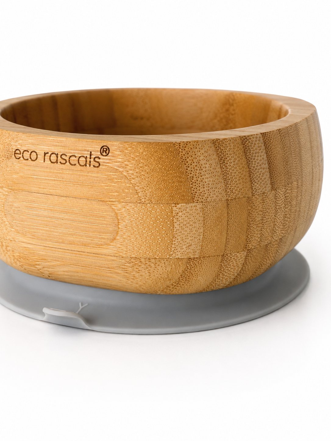 BOL BAMBOO CON VENTOSA + CUCHARA GRIS - ECO RASCALS