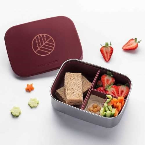 Fiambrera de Acero Inoxidable Classic Bento Box Burdeos – Eco Rascals