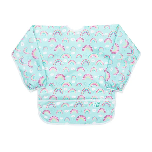 Babero con mangas Bumkins 3 a 5 años - Arcoíris - Aqua -