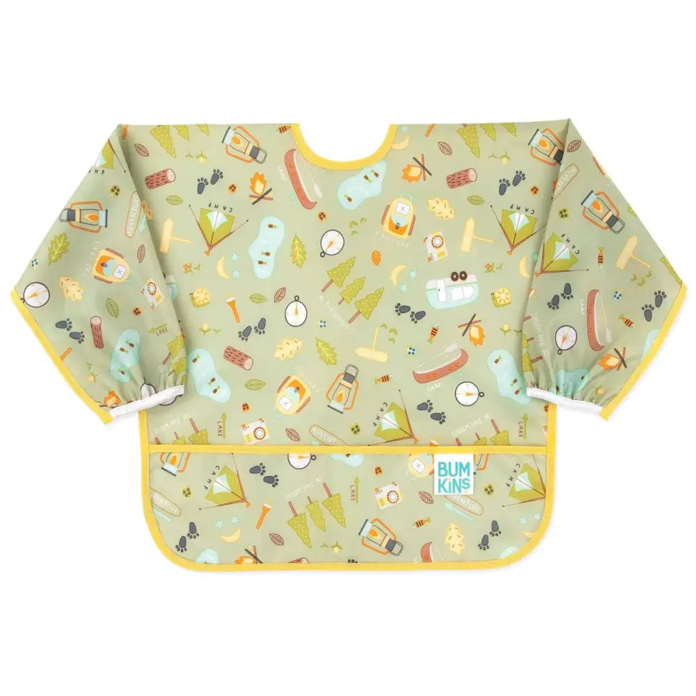Babero con mangas Bumkins 6 a 24 meses - Campers - Verde -