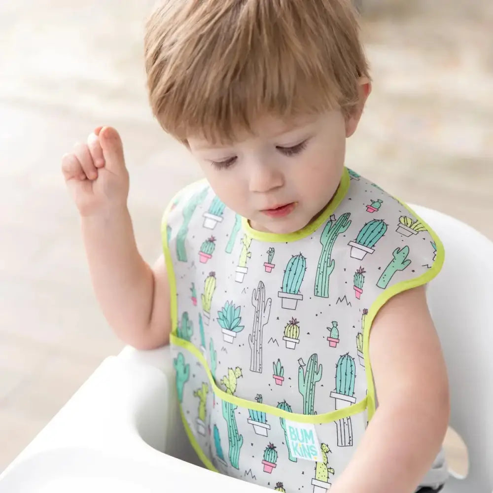 Babero Superbib Bumkins 6 a 24 meses - Cactus - Verde -