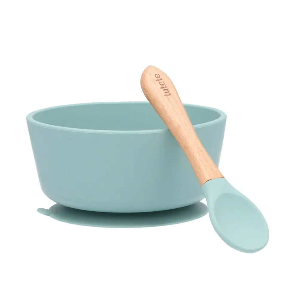Bol con Ventosa y cuchara - Light Sage - Aqua - Tutete