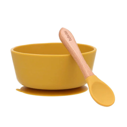 Bol con Ventosa y cuchara - Mostaza - Amarillo - Tutete