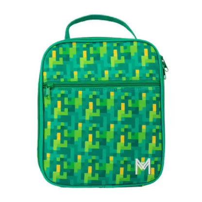 Bolsa de merienda Térmica Grande MontiiCo - Pixels - Verde -