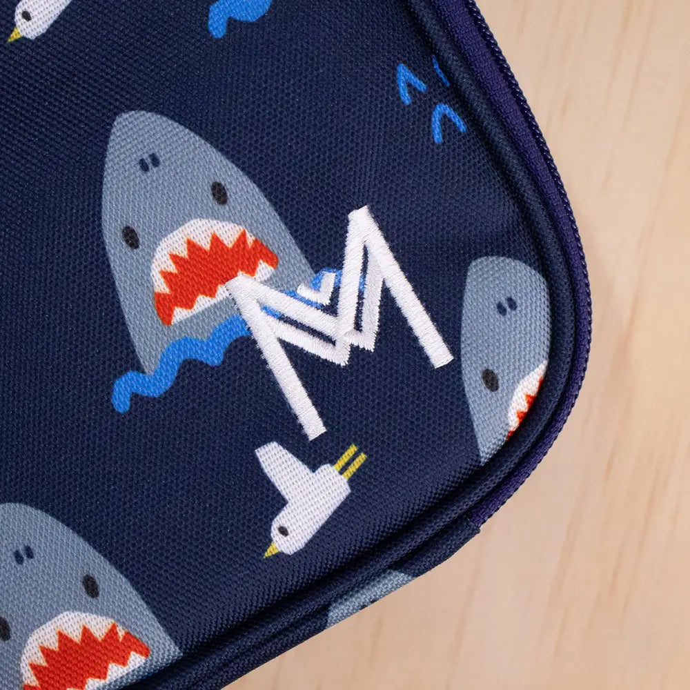 Bolsa de merienda Térmica Grande MontiiCo - Shark - Azul -