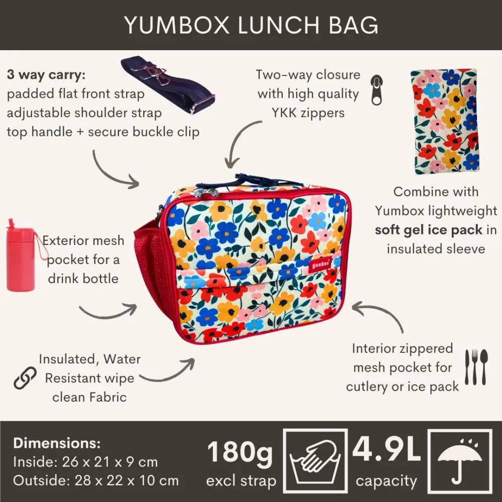 Bolsa de Merienda Térmica Yumbox - Poppy Flowers - Poppy