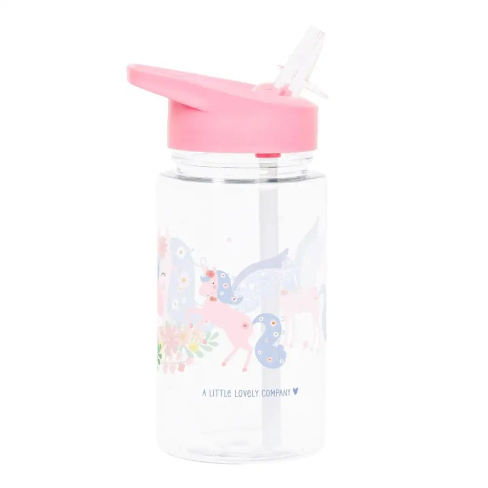 Botella con Pajita A Little Lovely Company - Unicornio 450ml
