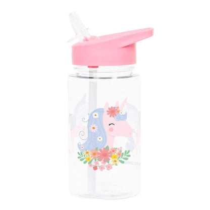 Botella con Pajita A Little Lovely Company - Unicornio 450ml
