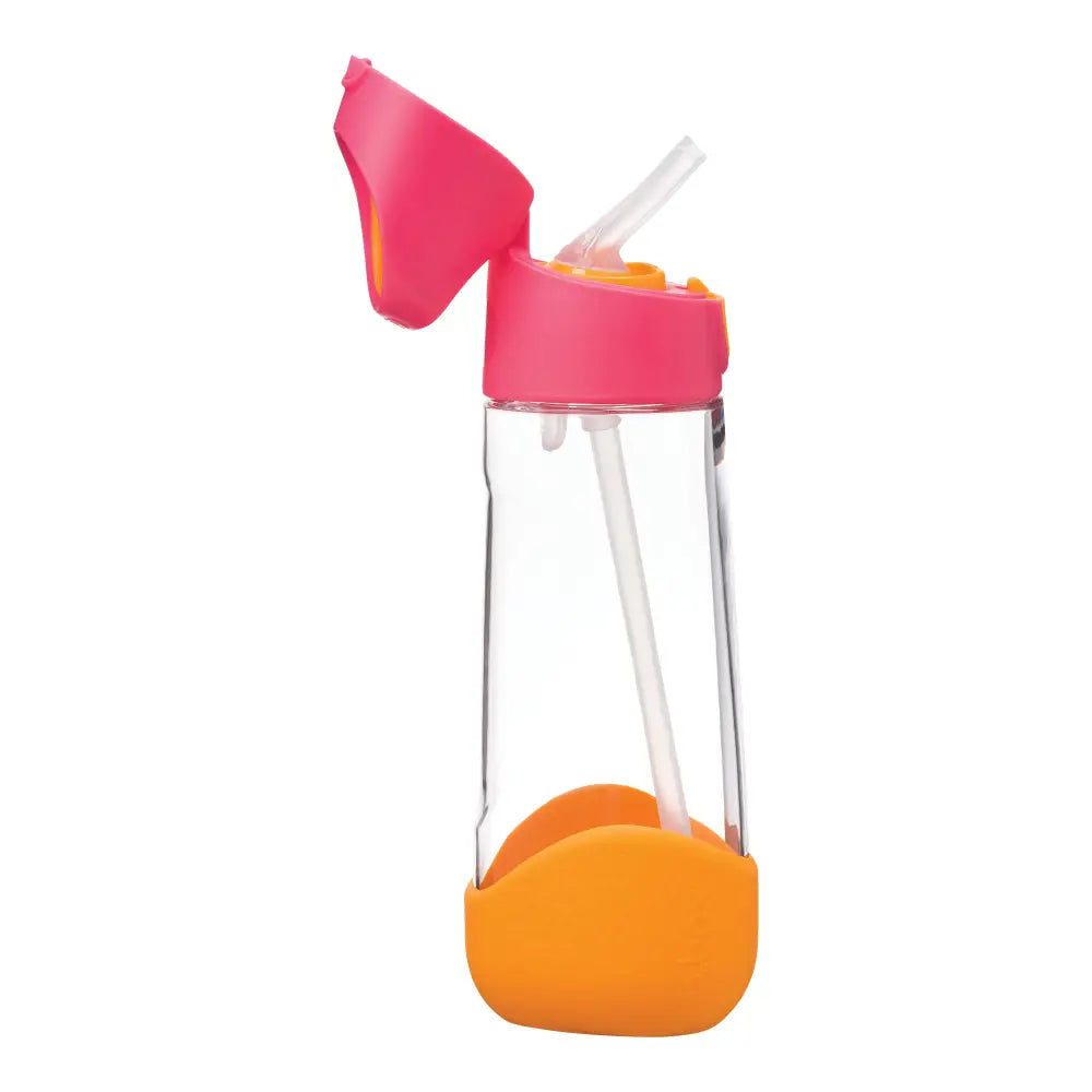 Botella con Pajita B.Box 600ml - Strawberry Shake - Rosa