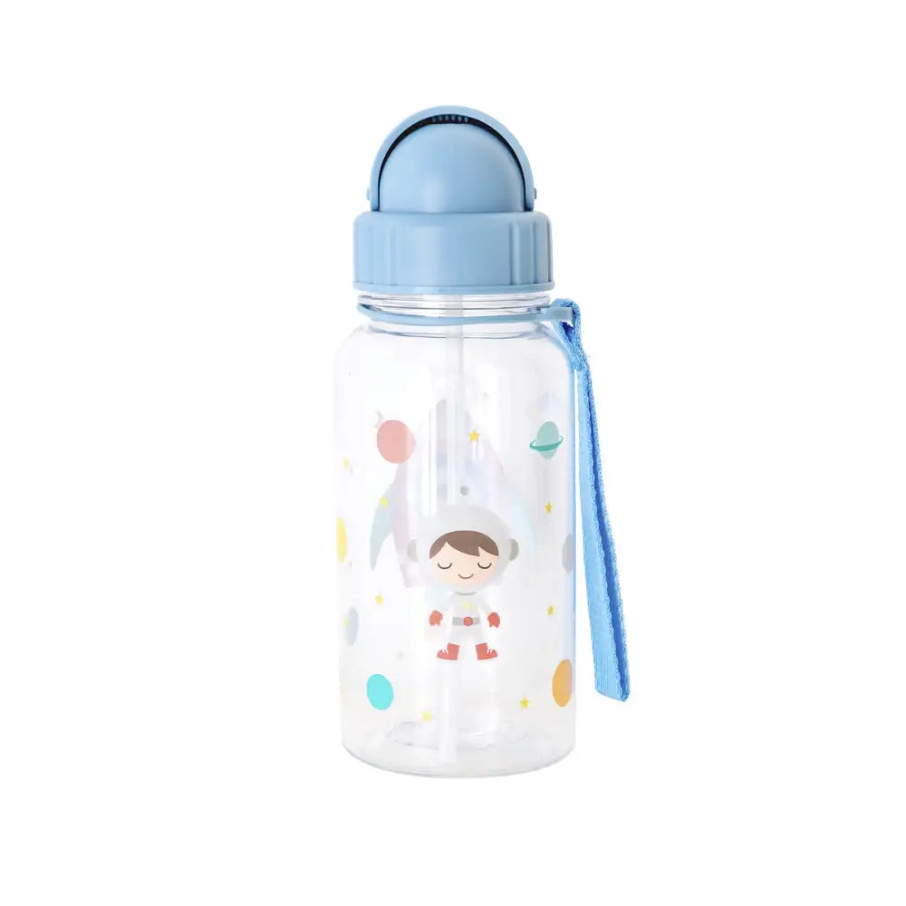 Botella con pajita - Espacio - Azul - Tutete