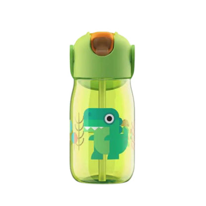 Botella con pajita Flip Straw - Verde Cocodrilo 400ml -
