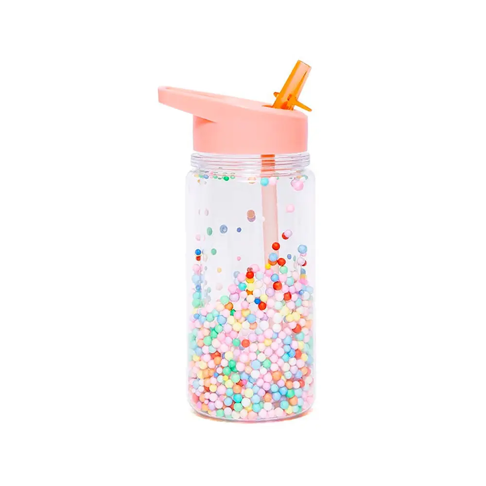 Botella con Pajita Popsicles - Coral - Rosa - Petit Monkey