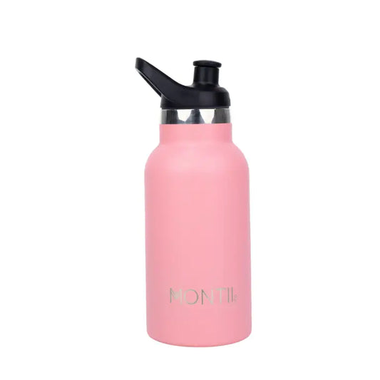 MontiiCo Mini Thermos Bottle - Stainless Steel - Strawberry Pink - 350ml