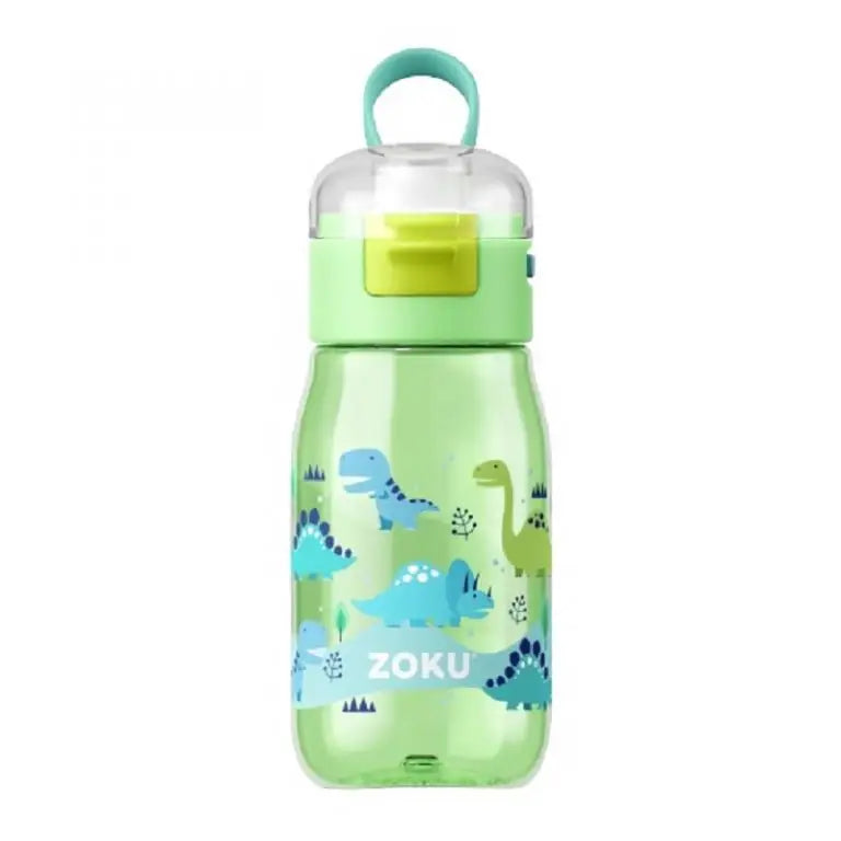 Zoku Bottiglia Acqua 400 Ml Verde Acqua - Beccuccio A Pulsante, Senza BPA, Lavabile In Lavastoviglie