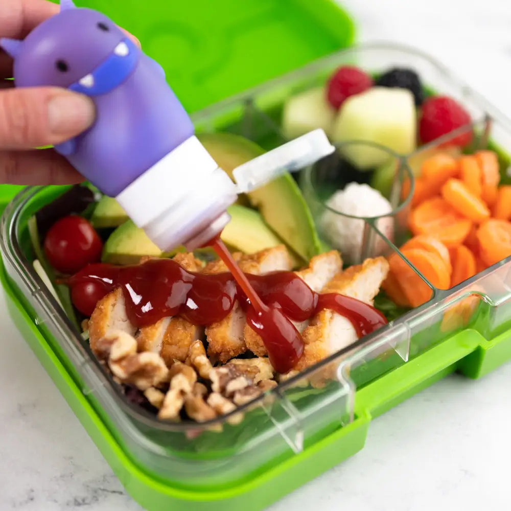 Contenedores para aderezos Squeezy Monster Yumbox - Set de 3
