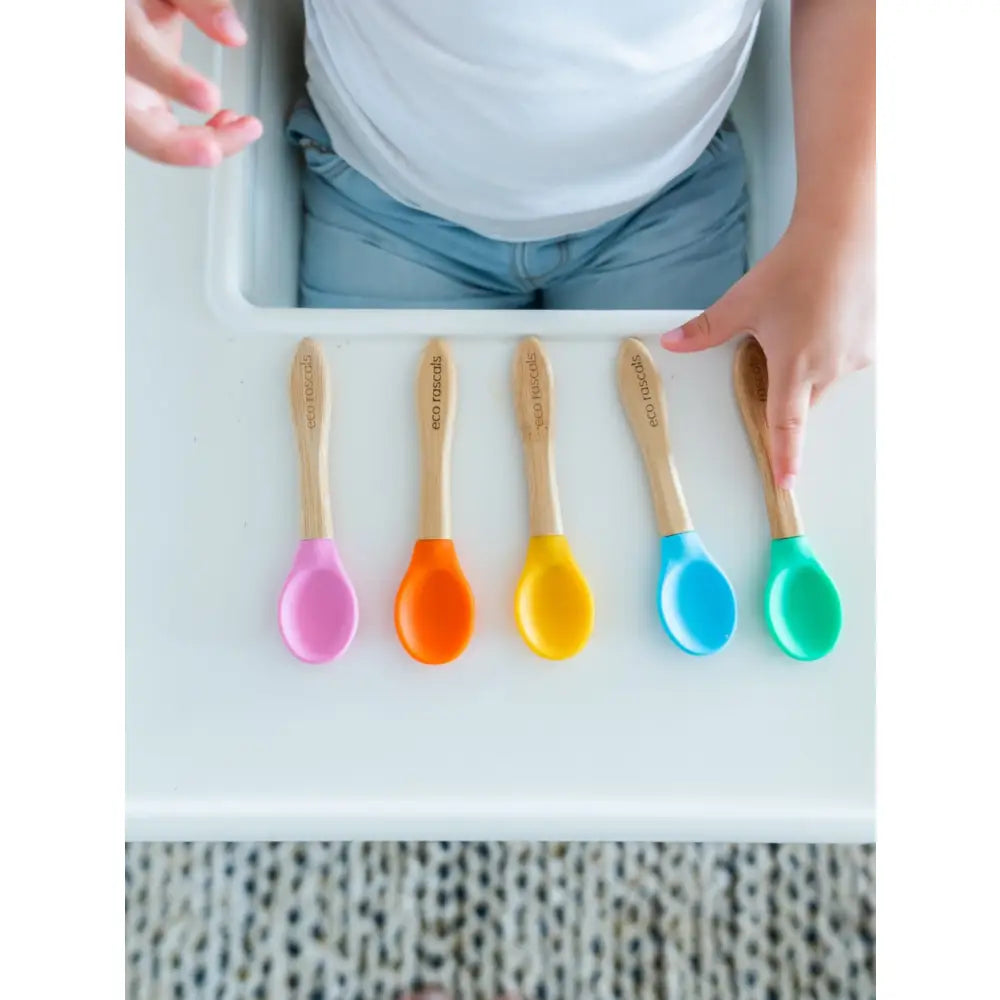Cucharas de Bambú Eco Rascals Set de 3 - Morada Verde & Navy