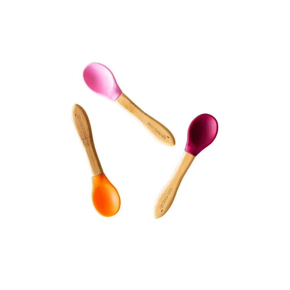 Cucharas de Bambú Eco Rascals Set de 3 - Rosa Granate &