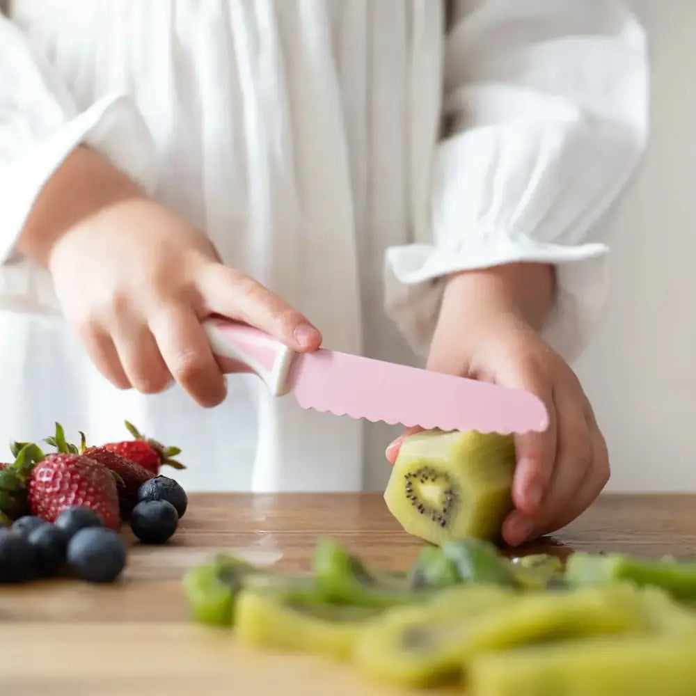Cuchillo infantil de autonomía KiddiKutter - Rosa Pastel