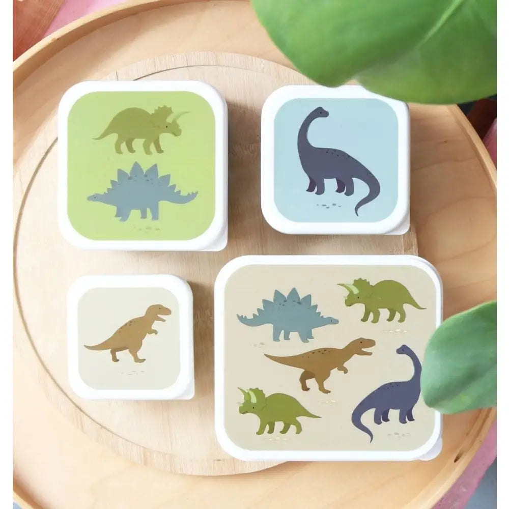 Fiambrera A Little Lovely Company Set de 4 - Dinosaurios -