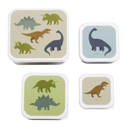 Fiambrera A Little Lovely Company Set de 4 - Dinosaurios -
