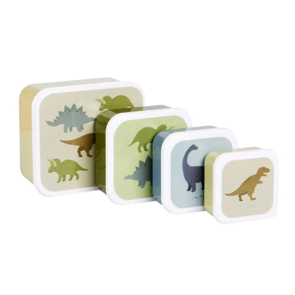 Fiambrera A Little Lovely Company Set de 4 - Dinosaurios -