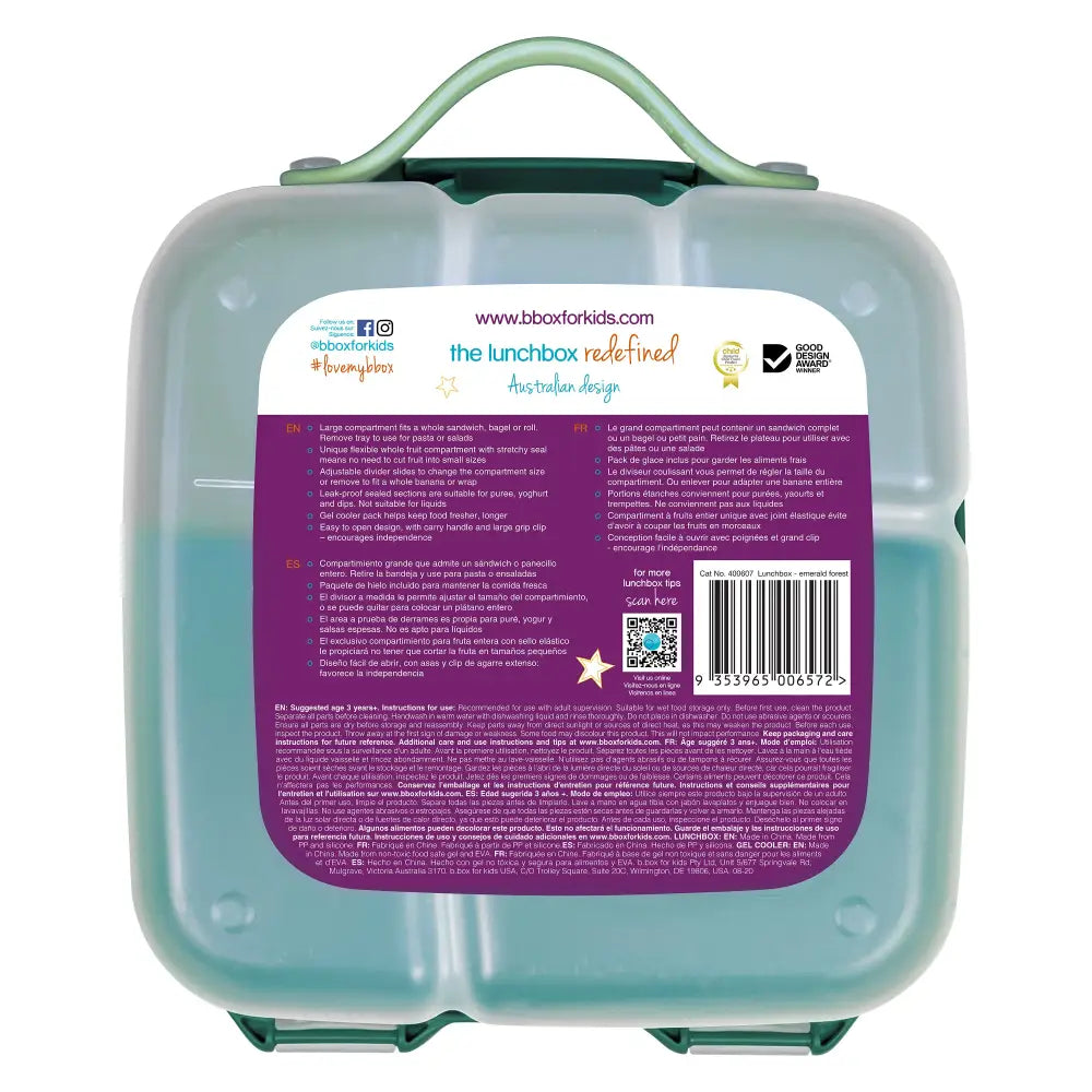 Fiambrera B.Box Grande con Refrigerante - Emerald Forest