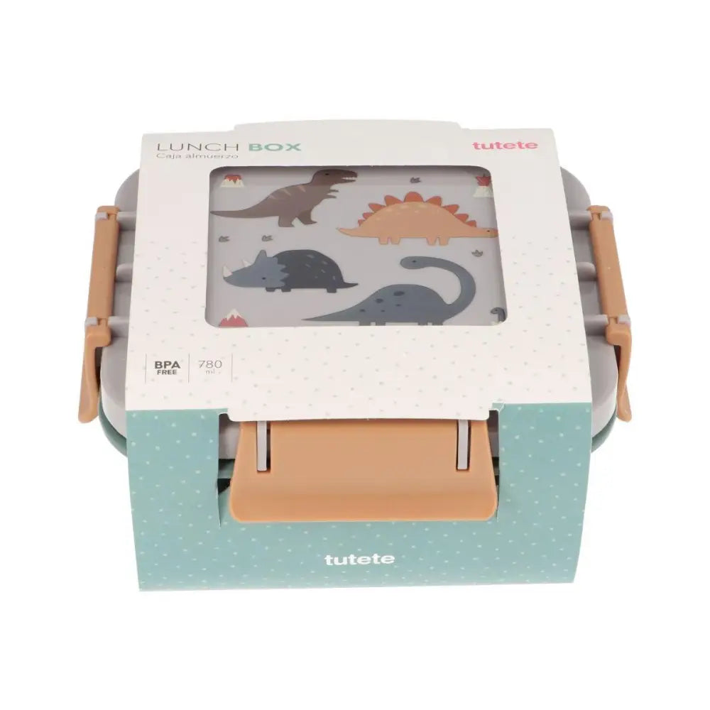 Fiambrera Caja para Almuerzo Grande - Dinos World - Verde