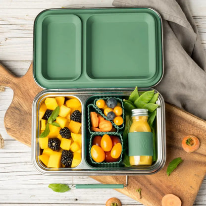 Fiambrera de Acero Inoxidable Lekkabox Duo - Forest Green